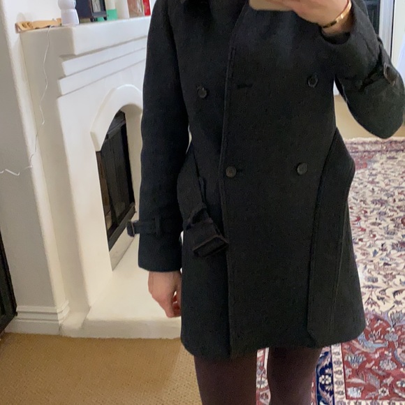 Gorgeous deep grey double breasted JCrew coat excellent used condition - Picture 7 of 9